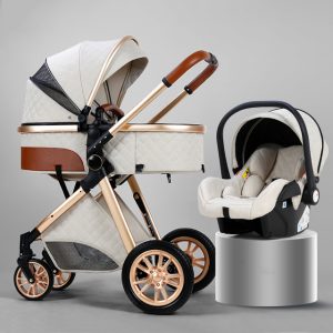 Travel System High Landscape Stroller with bassinet in Folding Carriage for Newborns baby Shock Proof Car