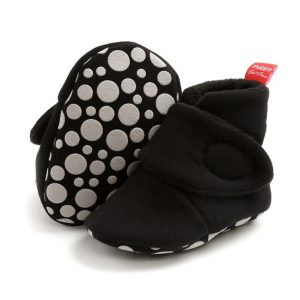 Bobora Newborn Baby Boy Girl Soft Fleece Booties Stay Slippers Socks Shoe Toddler First Walkers Winter Ankle Crib Shoes