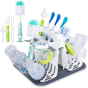 High Capacity Baby Bottle Drying Rack Portable Cleaning Dryer Storage Holder for Feeding Milk Bottles Tray Drying Rack for Kids