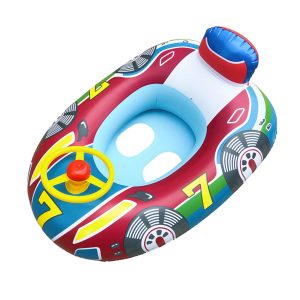 Inflatable Babies Pool Float Automobile Babies Swimming Floats With Safety Seat Pool Float Swimming Ring Ride-on Floaties With