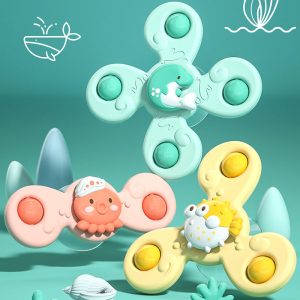 Montessori Baby Bath Toys For Boy Children Bathing Sucker Spinner Suction Cup Toy For Kids Funny Child Rattles Teether Baby Toys
