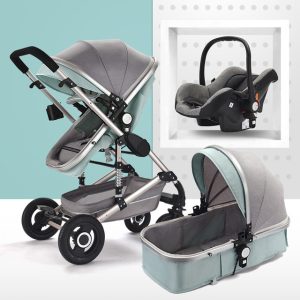 Multifunctional 3 in 1 Baby Stroller High Landscape Stroller Folding Carriage Gold Strollers Newborn Stroller Free Shipping