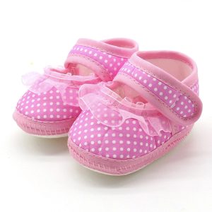 Newborn Infant Baby shoes Dot Lace Girls Soft Sole Prewalker Warm Casual Flats Shoes Print Cotton Fabric Fashion Toddler shoes