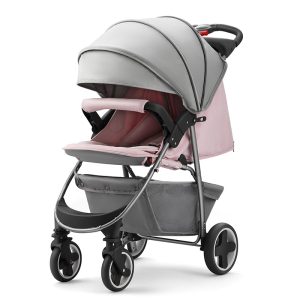 Four Wheels Stroller Baby Cars High View Carriers and Strollers Sit or Lie Down Shock Absorption Baby Pram