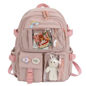 Women Backpack Multi-Pocket Nylon Girls Schoolbag Kawaii Girl Travel Student Bag