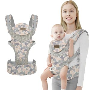 Babies Waist Carrier Shoulder Strap with Belt Backrest for Kids Ergonomic Design Cool Air Mesh Kangaroos Front Facing Baby Gear
