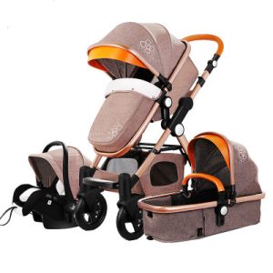 Fast Shippin Free shipping Baby Stroller Higher Land-scape Pram 3 in 1 Portable Carriage 2 in 1 Golden Baby Walker