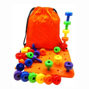Hot 30PCS Peg Board Set Montessori Therapy Fine Motor Toy for Toddlers Pegboard Toy For Children