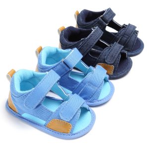 Boys And Girls Baby Shoes Classic Canvas Soft Soles First Walking Shoes Breathable Sandals Summer Casual Beach Shoes